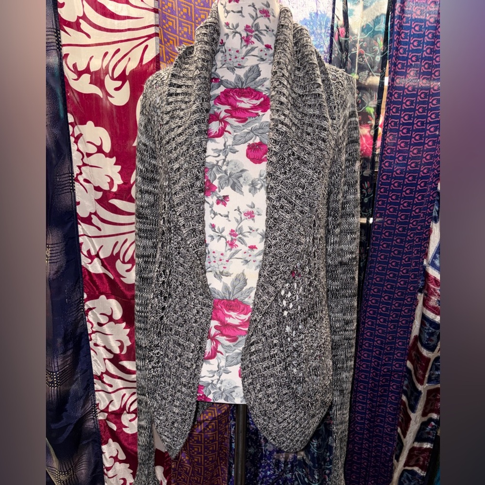 Element Women's Black and Gray Knit Cardigan